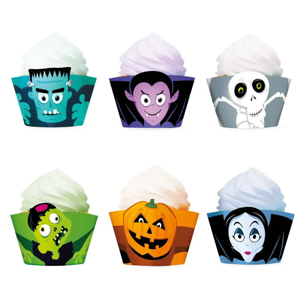 Dekorace na cupcaky Halloween Monstra 6ks
