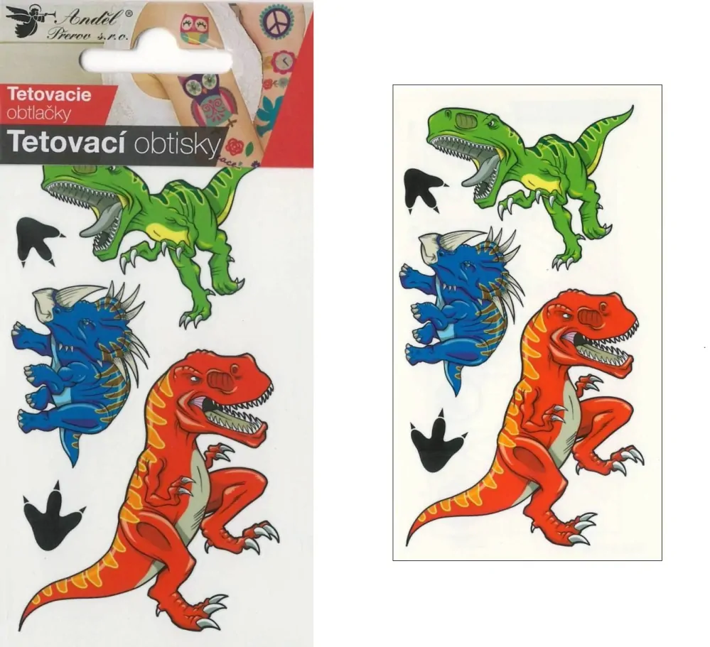 Dočasné tetování dětské - dinosauři