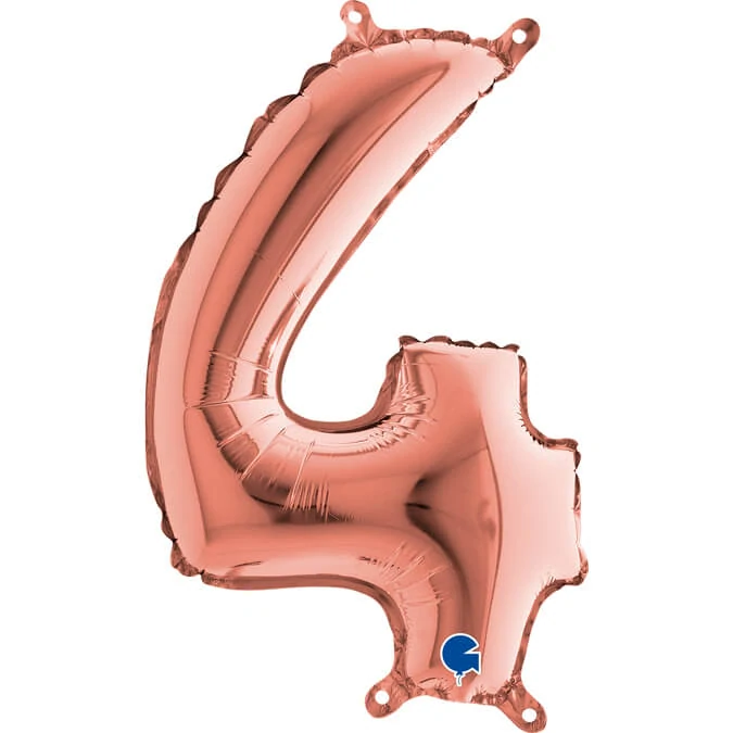 Foliová číslice - rosegold 4 - 35 cm