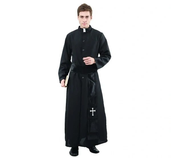 Kostým pro dospělé Kněz - sutana, pásek - velikost L/XL