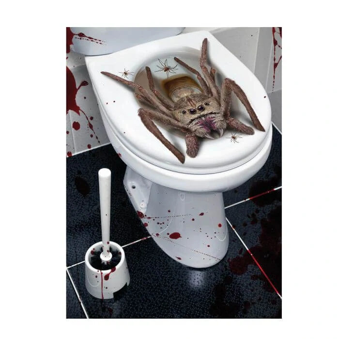 Halloweenská samolepka na wc - pavouk