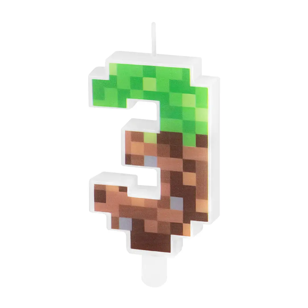 Dortová svíčka číslice Minecraft 3