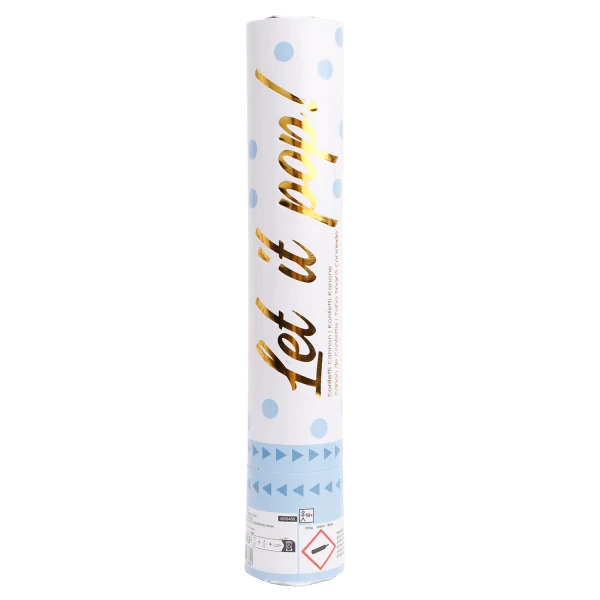 Vystřelovací konfety modrá kolečka 28 cm