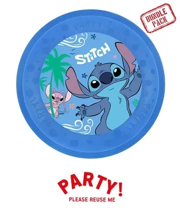 Plastový talíř Stitch znovupoužitelný 21 cm