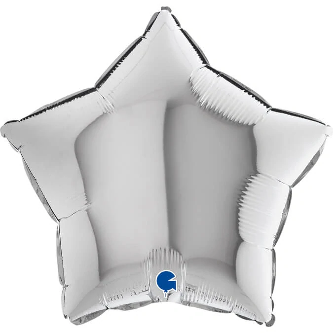 Foliový balonek hvězda stříbrná 46 cm