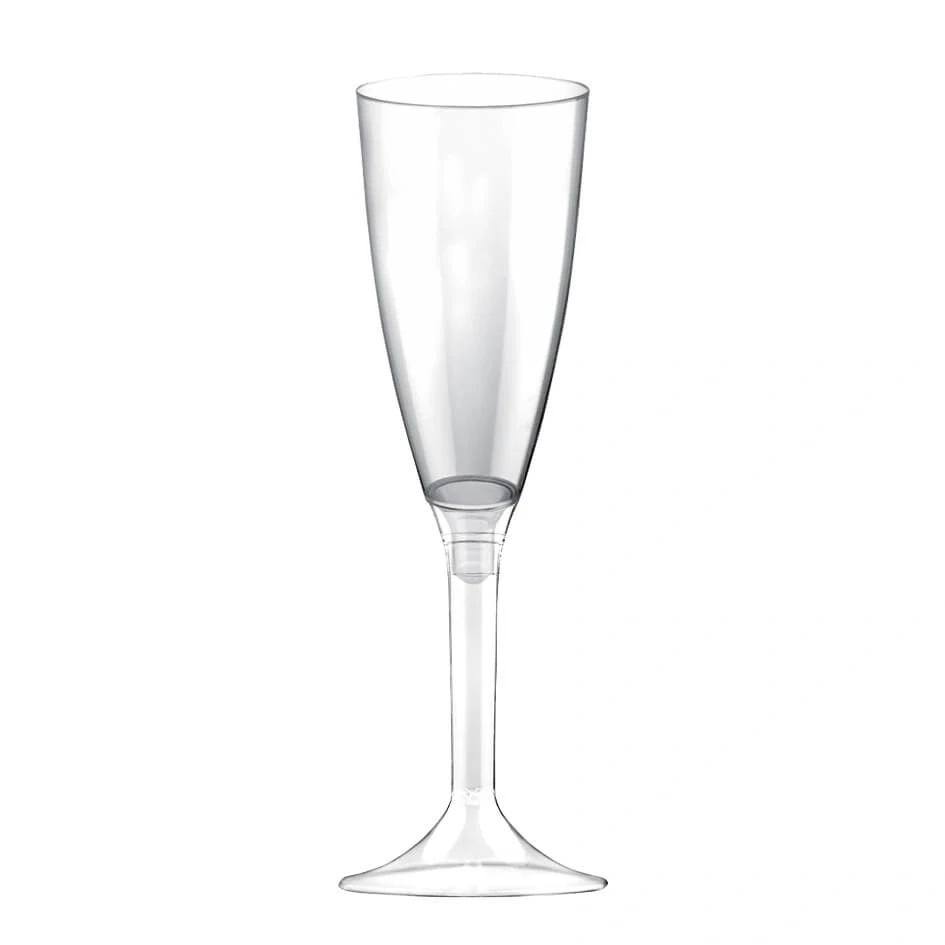 Sklenky na sekt šampusky s podstavcem průhledné - 4 ks