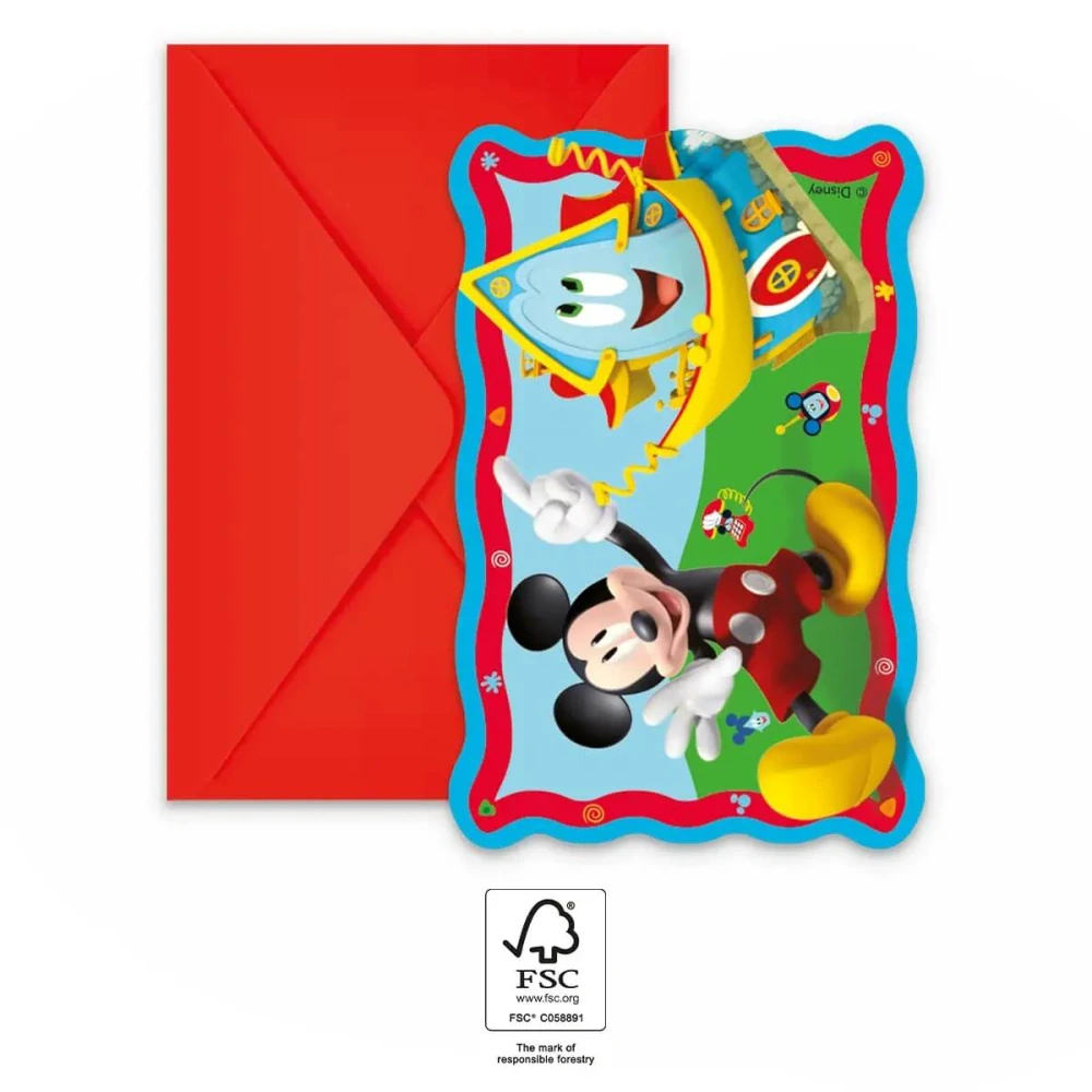 Pozvánky a obálky Mickey Mouse - Rock the House 6 ks