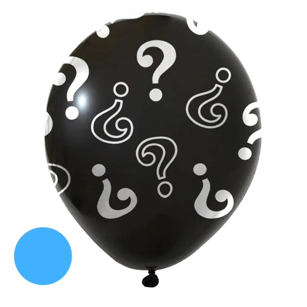 Latexový balon kluk nebo holka? s otazníky - Modrá náplň 45 cm