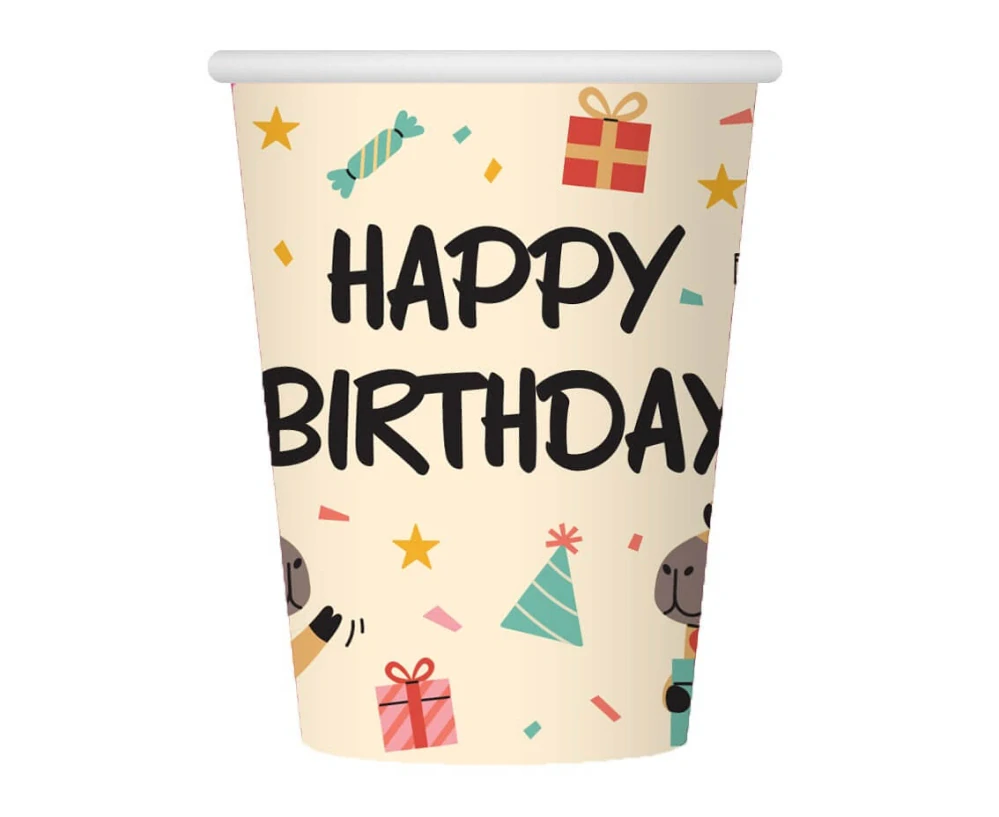 Papírové kelímky Kapybara Happy Birthday 6 ks