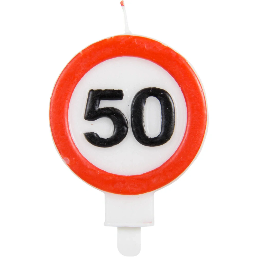 Narozeninová svíčka dopravní značka 50. narozeniny