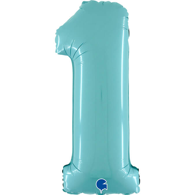 Foliová číslice - pastelově modrá 1 - 66 cm