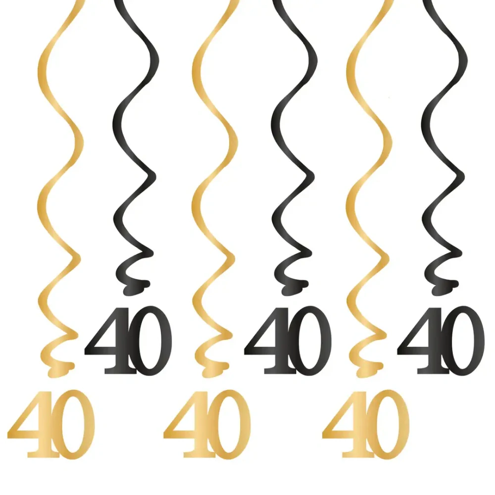 Závěsné narozeninové spirály 40. narozeniny
