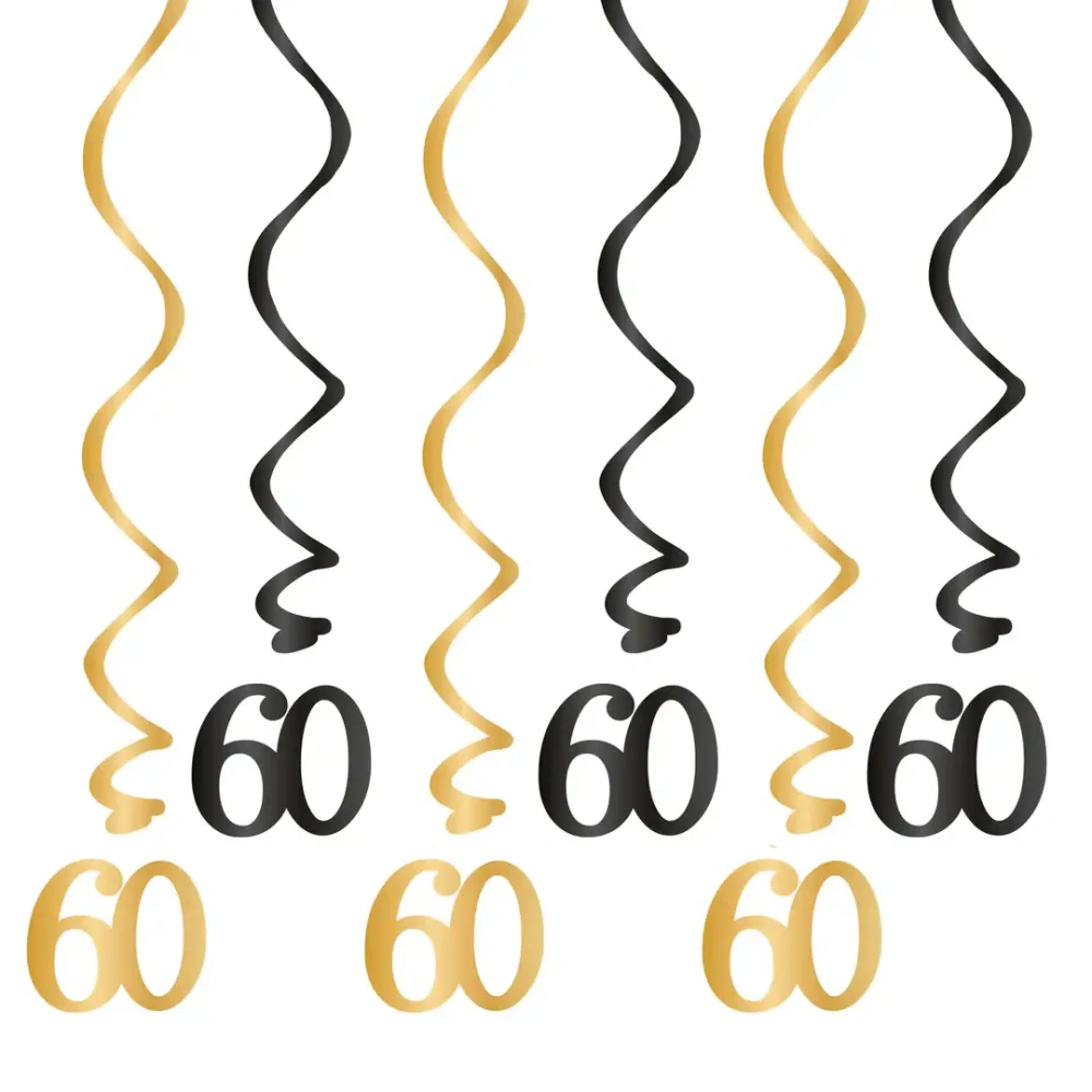 Závěsné narozeninové spirály 60. narozeniny
