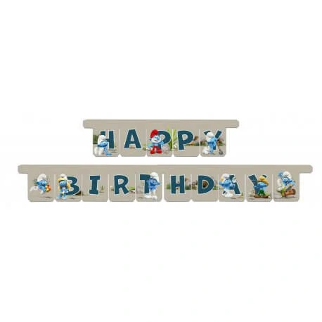 Narozeninový banner Happy Birthday Šmoulové