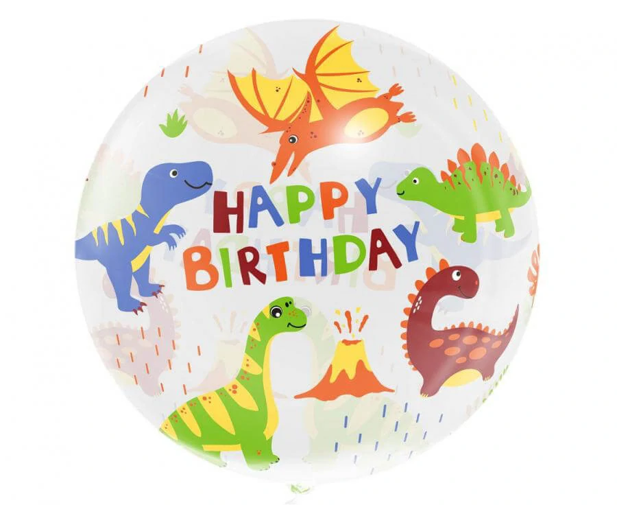 Balonek bublina dinosauři Happy birthday 51 cm