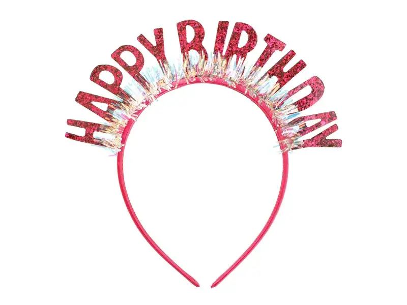 Narozeninová čelenka Happy Birthday růžová
