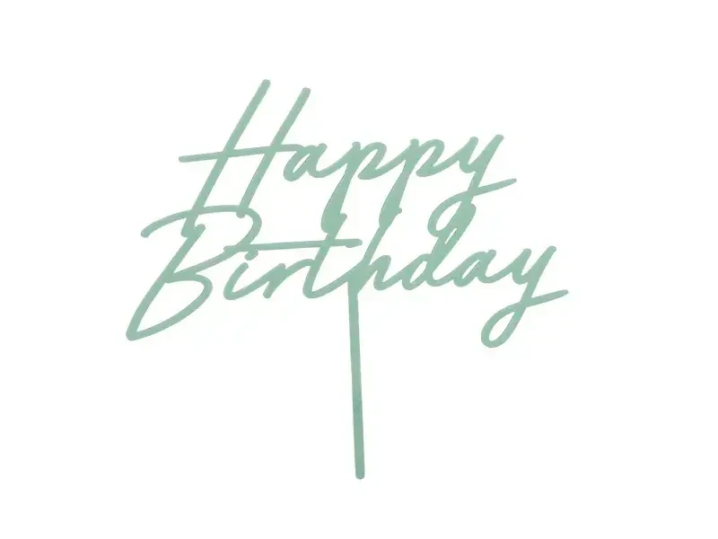 Zápich na dort Happy birthday zelený