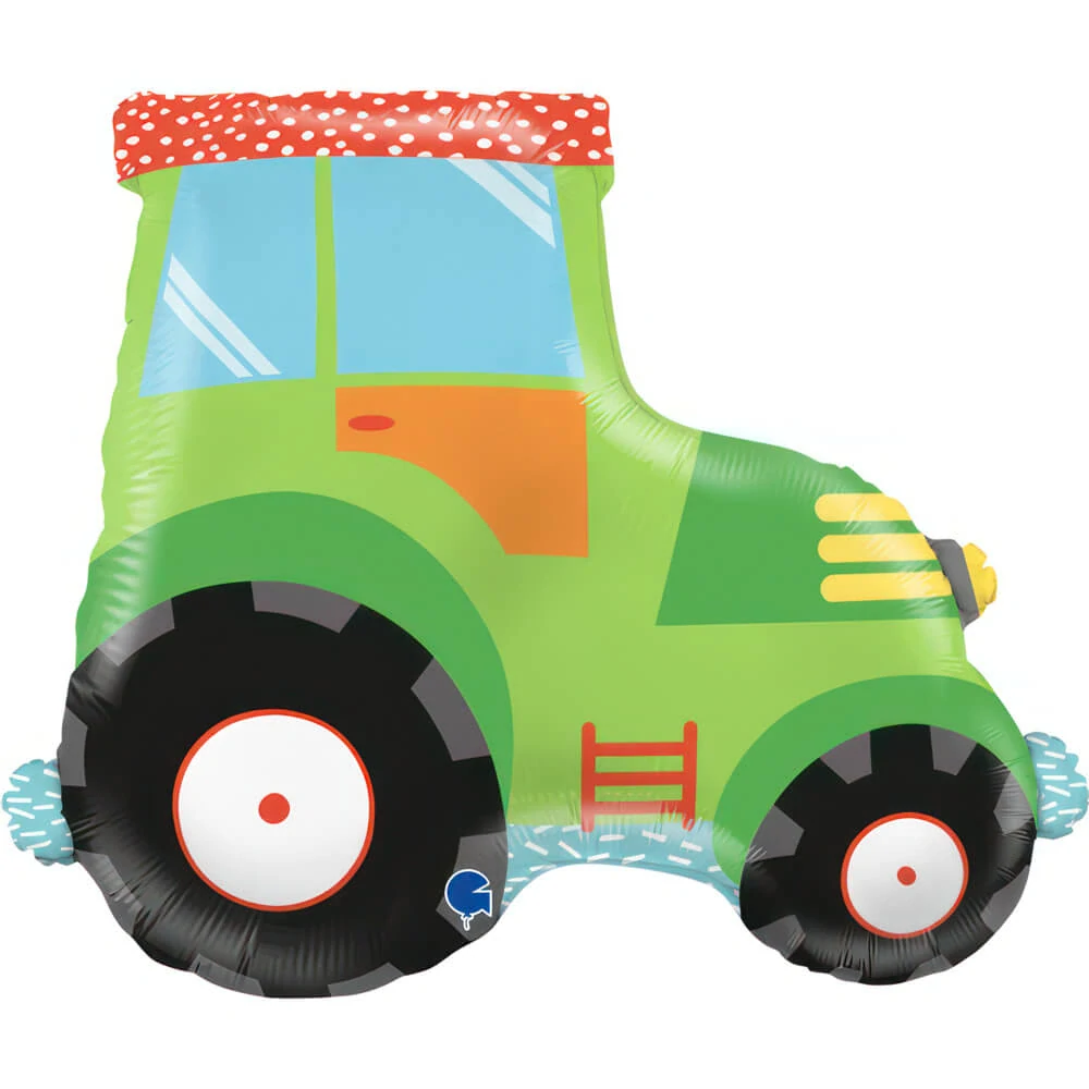 Fóliový balónek roztomilý zelený Traktor 69cm
