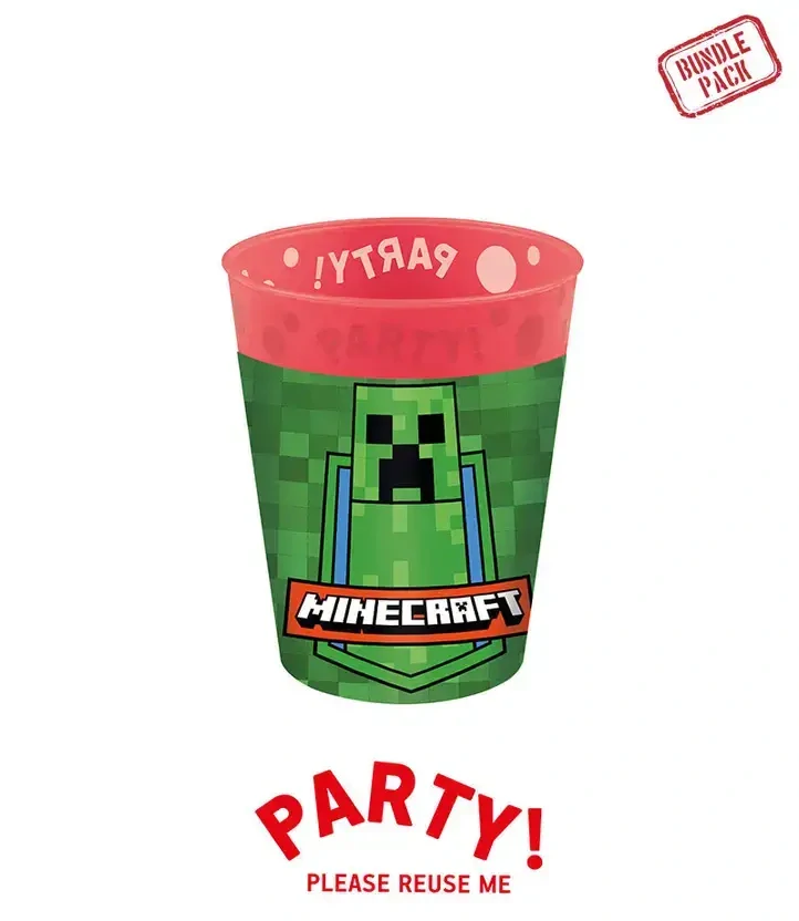 Plastové kelímky Minecraft znovupoužitelný 250ml - 4ks