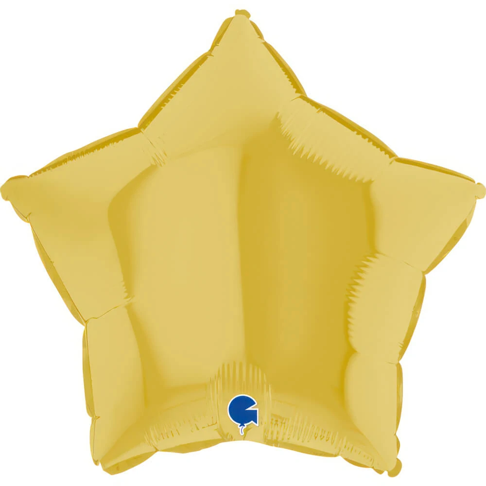 Foliový balonek hvězda pastelově žlutá 46 cm