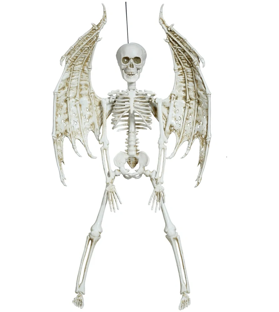 Závěsná halloweenská dekorace kostra s křídly 40 cm