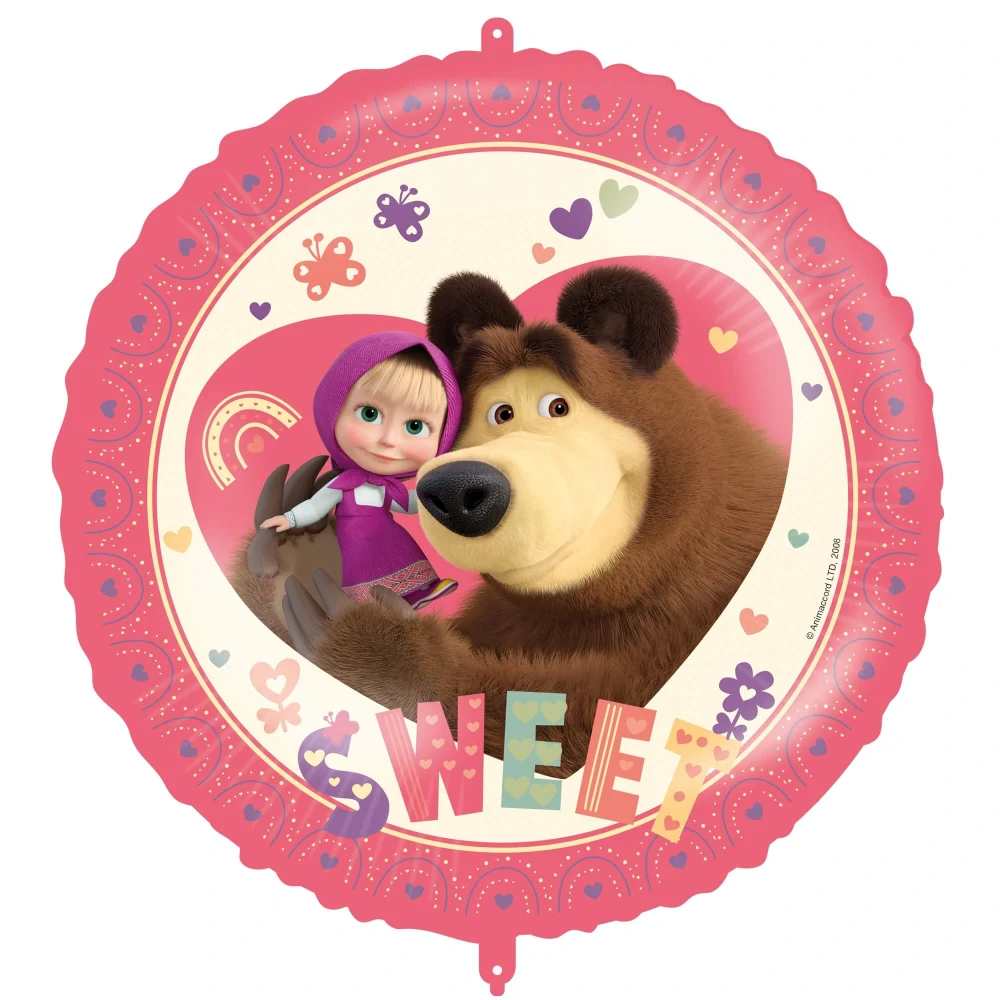 Fóliový balónek kruh Máša a Medvěd Sweet 46 cm