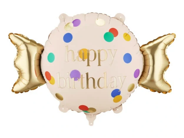 Fóliový balónek bonbon - Happy Brithday 61x37 cm