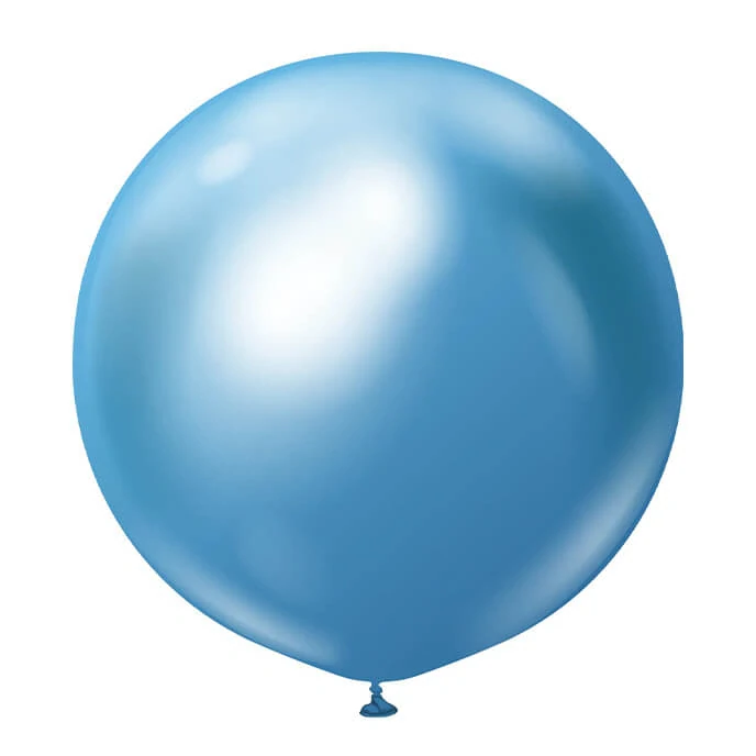 Dekorační chromový balonek modrý 90 cm/36"