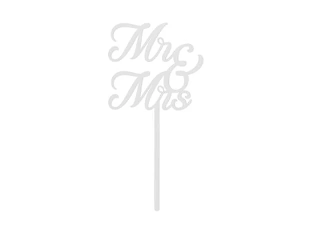 Zápich na dort Mr & Mrs - bílý