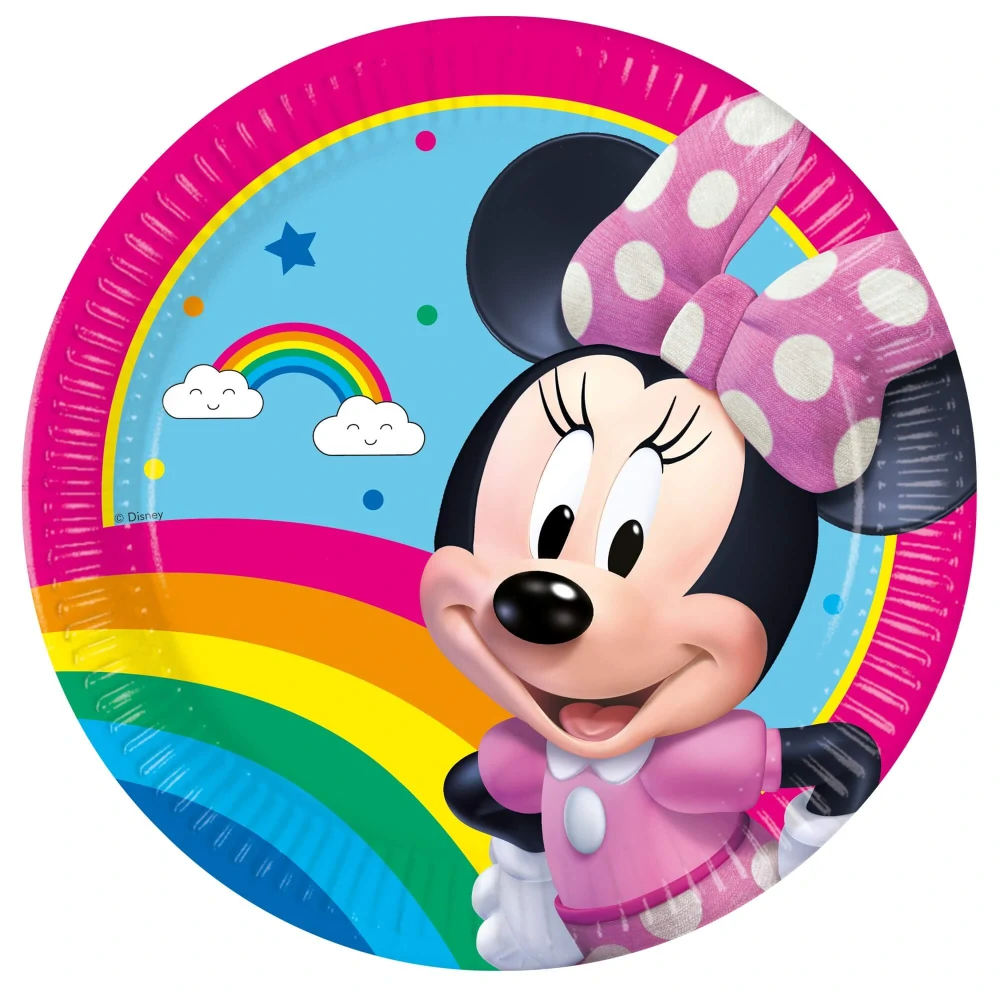 Papírové talíře Minnie duhová 20 cm 8 ks