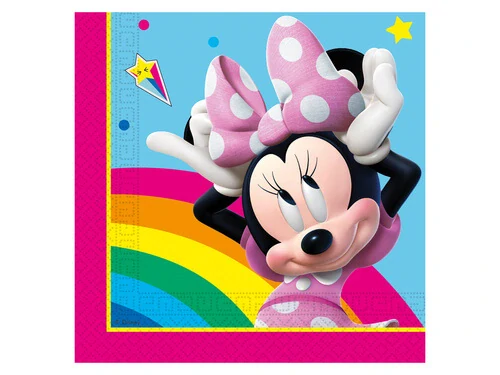 Papírové ubrousky Minnie duhová 20 ks