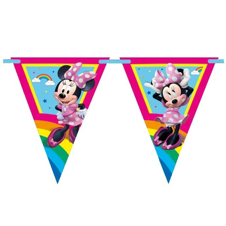 Vlaječková girlanda Minnie duhová 2,3 m