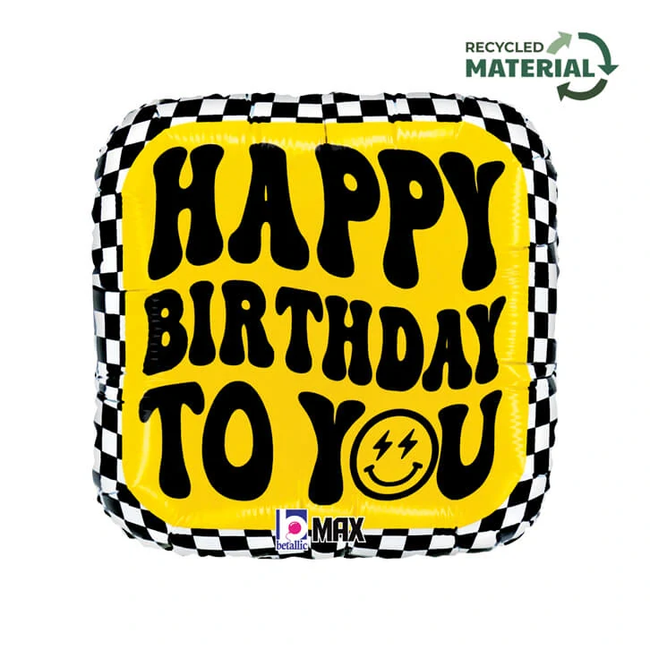 Fóliový balonek Happy Birthday To You smajlík 46 cm