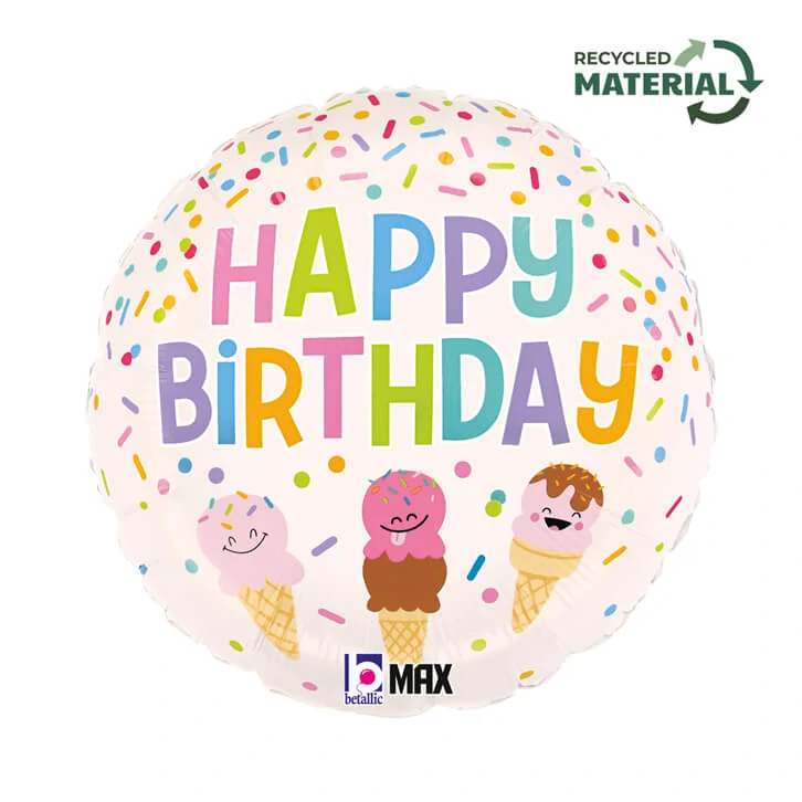 Fóliový balonek Happy Birthday Zmrzliny 46 cm