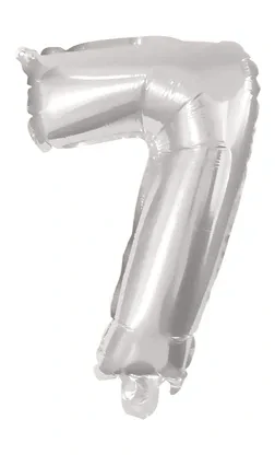 Fóliová číslice 7 stříbrná 85 cm
