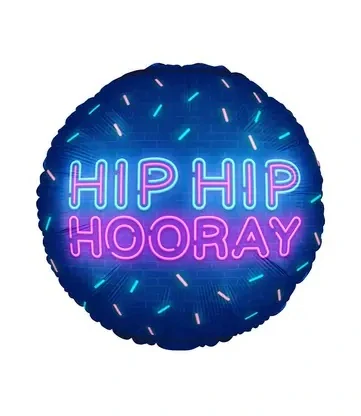 Fóliový balonek Hip Hip Hooray kruh 46 cm
