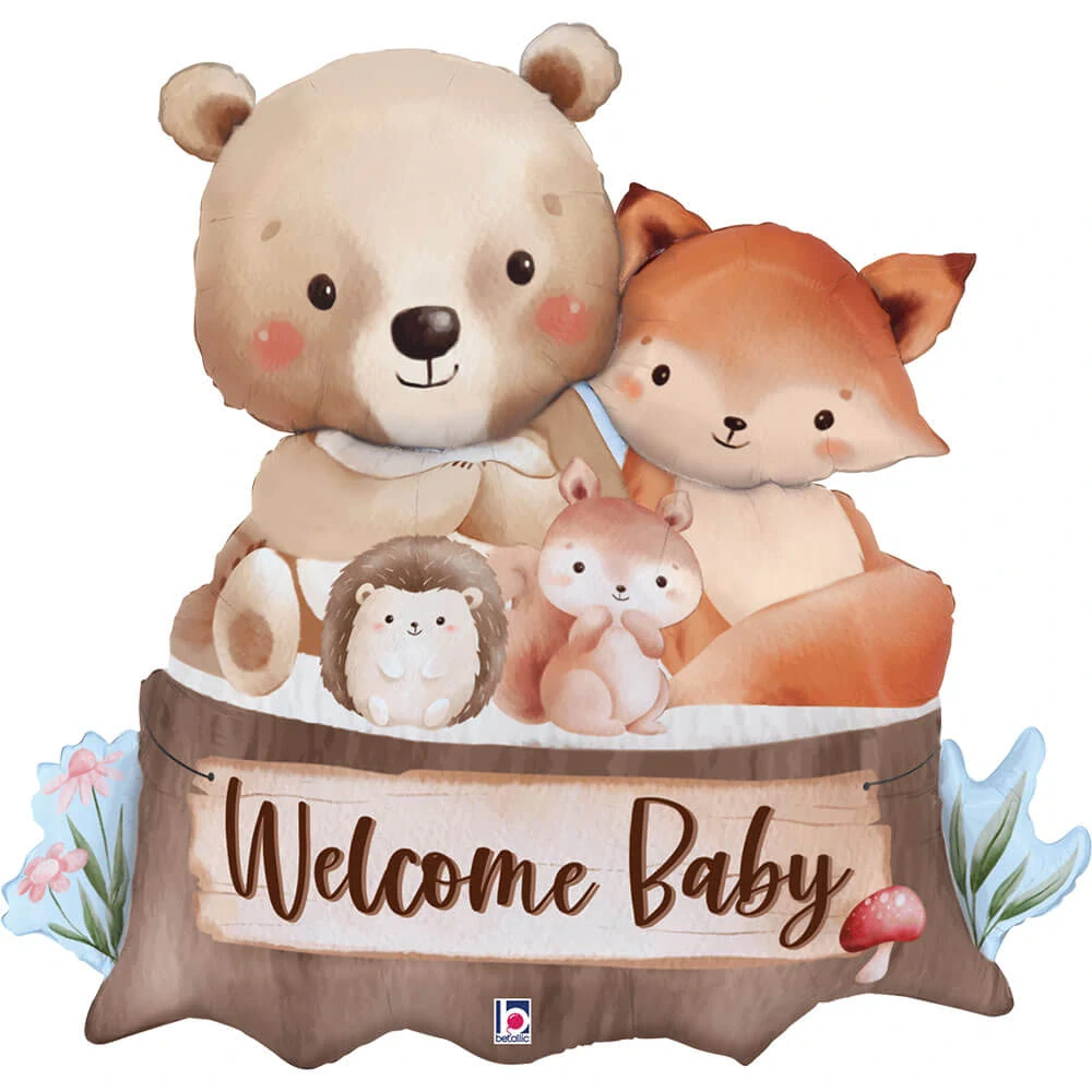 Fóliový balonek Lesní kamarádi Welcome Baby 86 cm