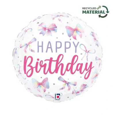 Fóliový balónek Happy Birthday mašličky 46 cm