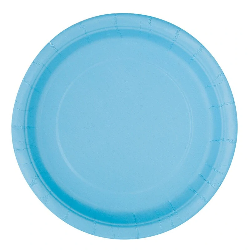 Papírové talíře světle modré 23 cm 16 ks