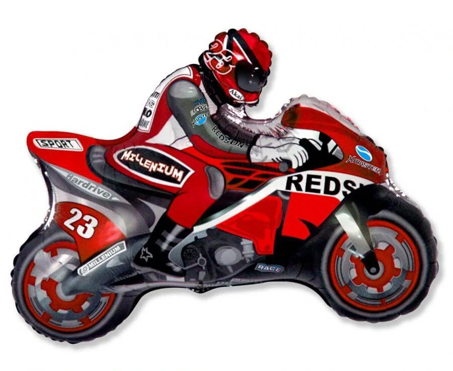 Fóliový balónek MINI motorka červeno-černá 31cm