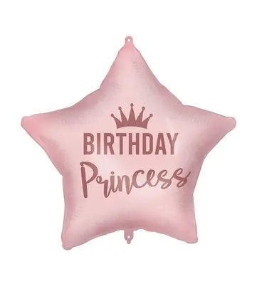Fóliový balonek hvězda Birthday Princess 46 cm