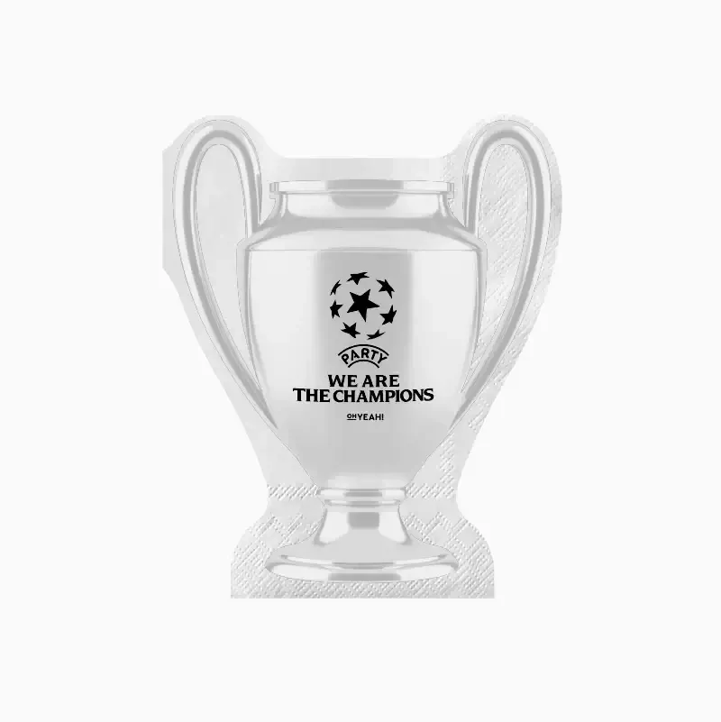 Ubrousky fotbalový pohár We are the champions - 40 × 33 cm, 20 ks