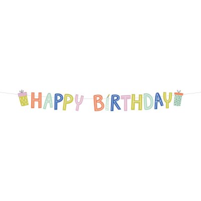 Závěsný baner „Happy Birthday“ v zářivých barvách 1,5 m