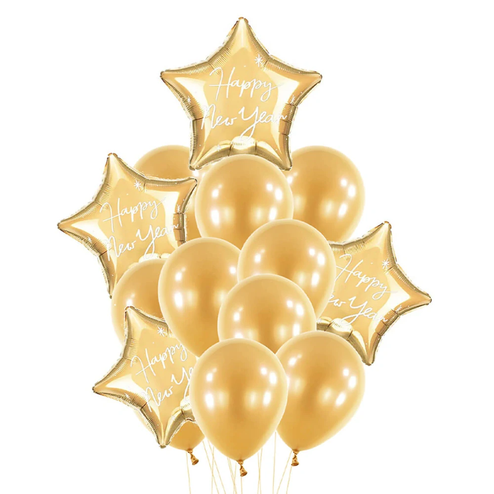 Sada balónků na silvestr zlatá - Happy New Year 14 ks