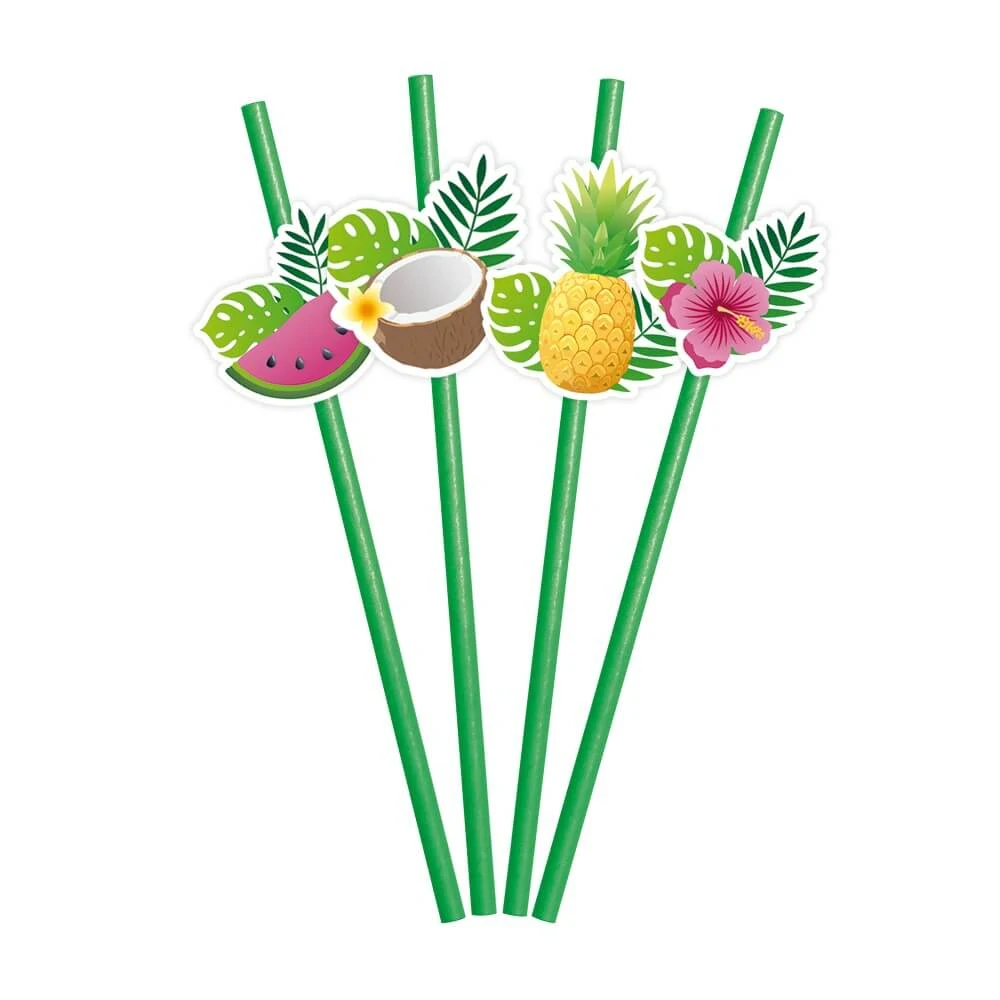 Papírová brčka Aloha Tropical Fruit 6 ks