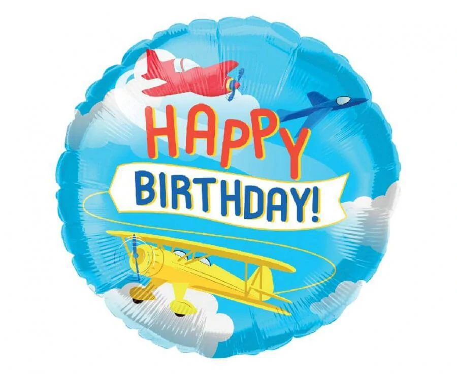 Fóliový balonek Letadla Happy Birthday