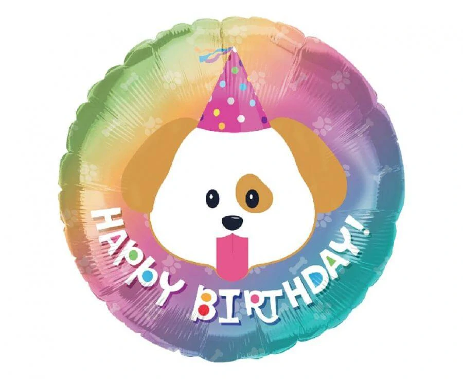 Fóliový balonek pejsek Happy Birthday 46 cm
