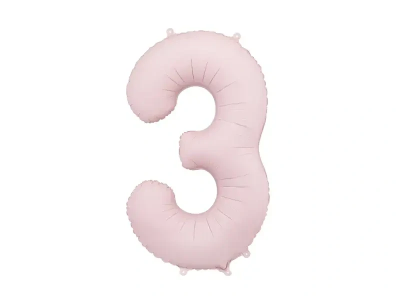 Foliová číslice světle růžová matná 3 - 86 cm