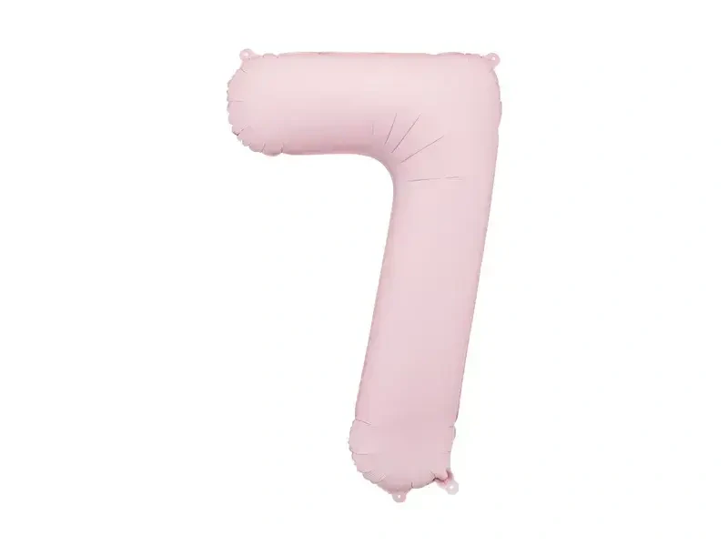Foliová číslice světle růžová matná 7 - 86 cm