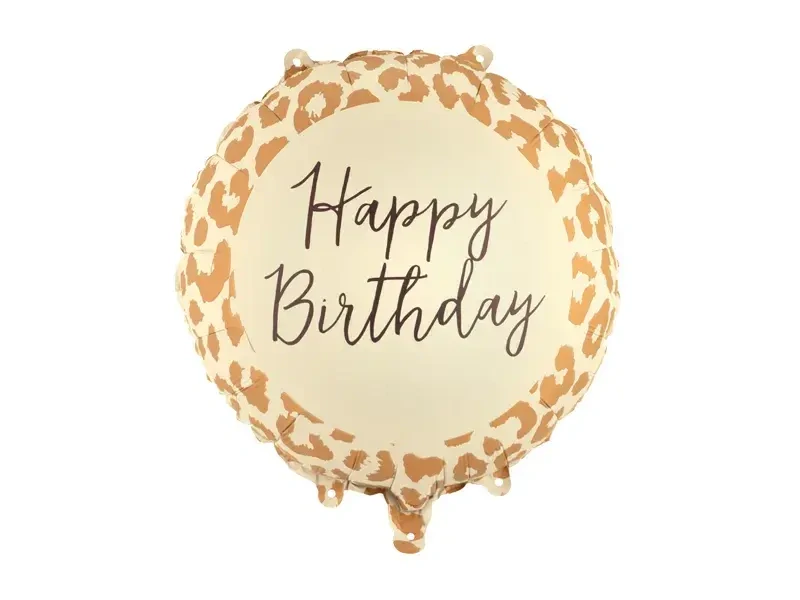 Fóliový balonek Happy Birthday leopardí vzor 45 cm